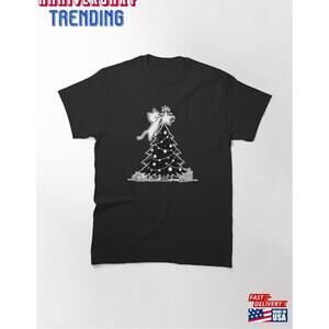 Cute Cat Messing With Christmas Tree Classic Tshirt